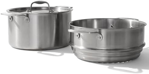 Made In 8 Quart Stainless Steel Stock Pot with Steamer Basket