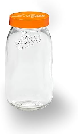 Le Parfait 6585016 2L Glass Jar with Screw-On Cap - Orange