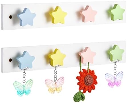 Suzile 2 Pcs Wall Hooks for Kids Coat Rack