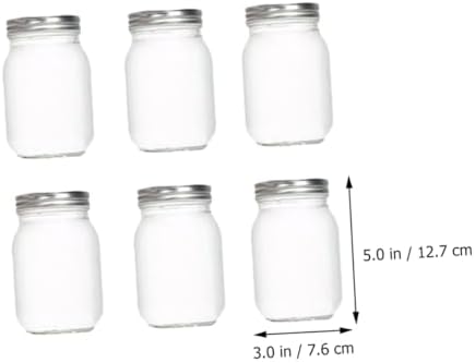 KICHOUSE 6-Piece Glass Food Storage Cans with Lids 500ml