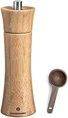 Zassenhaus Bamboo Pepper Grinder Set 7-Inch With Wooden Scoop