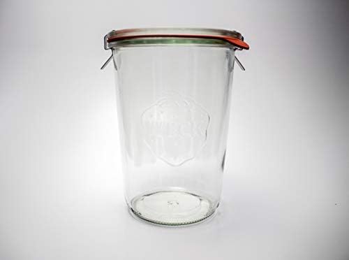 Weck Canning Jars Set of 4 - 34 Liter Glass Jars with Airtight Lids