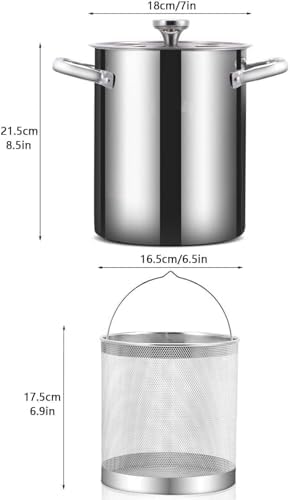 4L Asparagus Steamer with Wire Basket and Glass Lid