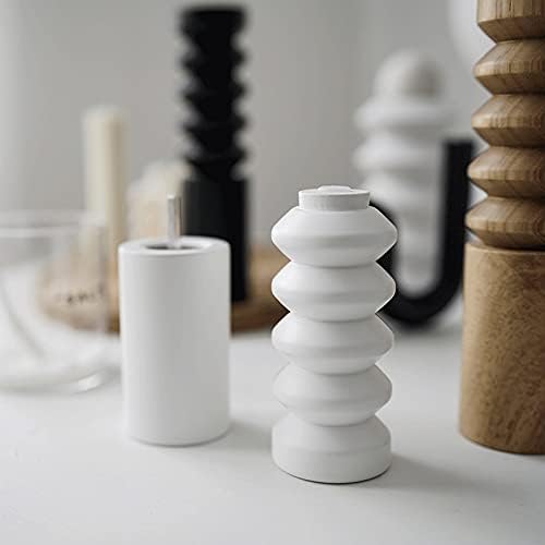 JAJKAFCL Pepper Grinder Manual Wooden Geometric