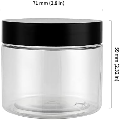 HOIGON 24 Pack Clear Plastic Jars with Lids for Storage
