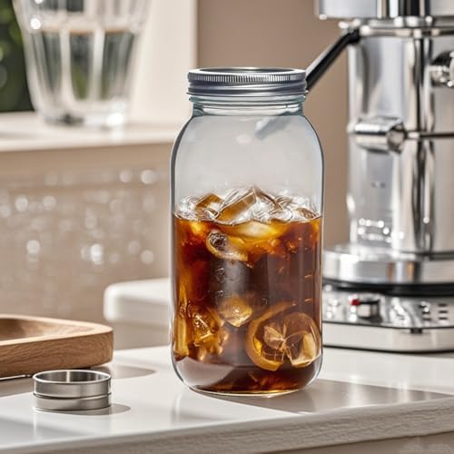 64 oz Mason Jars 3 Pack Large Half Gallon Airtight Lids