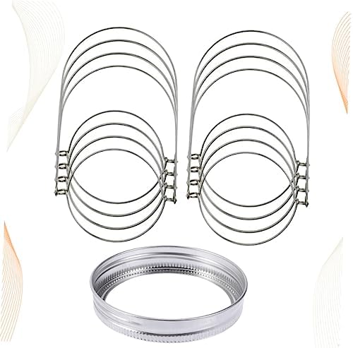 COLLBATH 24pcs Tinplate Mason Jar Lid Ring Set with Wire Handles