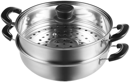 VEVOR 11in Steamer Pot Set with 3QT Stock Pot and Steamer Cloth
