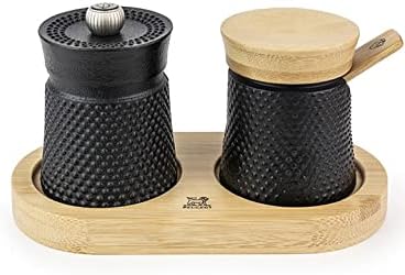 Peugeot Bali Black Cast-Iron Pepper Mill Salt Cellar Set 1