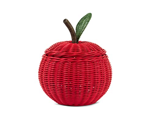 G6 Collection Apple Rattan Storage Basket with Lid 1