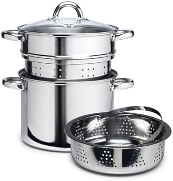 Xgxoz 4-Piece 8 Quart Stainless Steel Pasta Pots Set