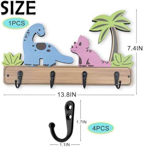 Kids Toddler Animal Coat Rack Wall Mount 137 Inch