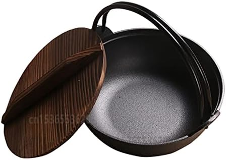 Stock Pot with Wooden Cover Portable Multi-Function Cookware