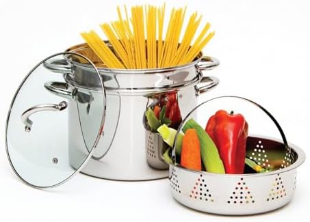 Xgxoz 4-Piece 8 Quart Stainless Steel Pasta Pots Set