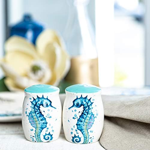 Rengra Ceramic Seahorse Salt Pepper Shakers Set