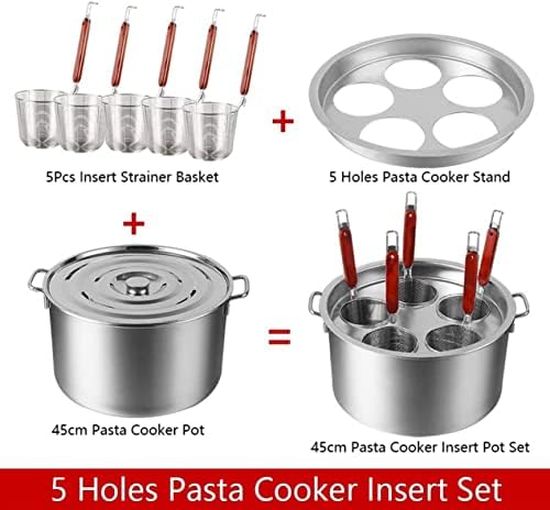 ANSNAL Stainless Steel Pasta Cooker Insert Set with 4 Holes