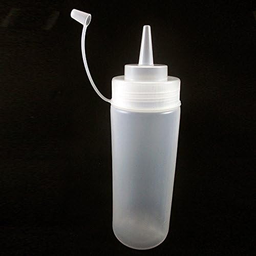 4 Pack 12oz Clear Plastic Squeeze Bottles for Condiments