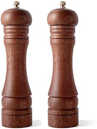 sdneNest Adjustable Wooden Salt and Pepper Mill Set