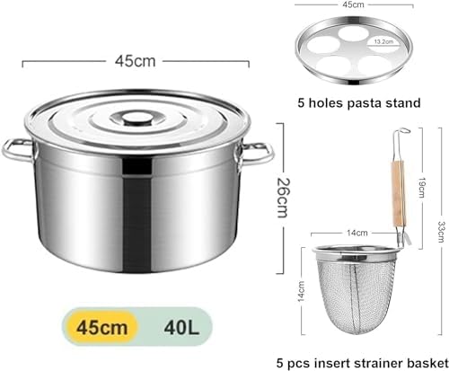 DAOUXIAOSP 5 Hole Pasta Cooker Set with Strainer Basket