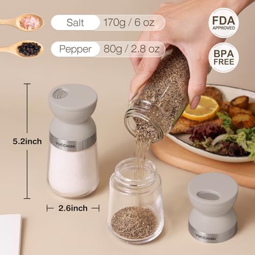 VUCCHINI Salt Pepper Shaker Set with Lid