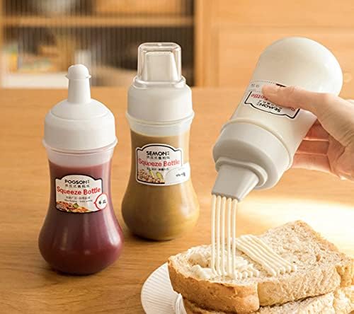 RROAD 4Packs Condiment Squeeze Bottle with 5-Hole Nozzle