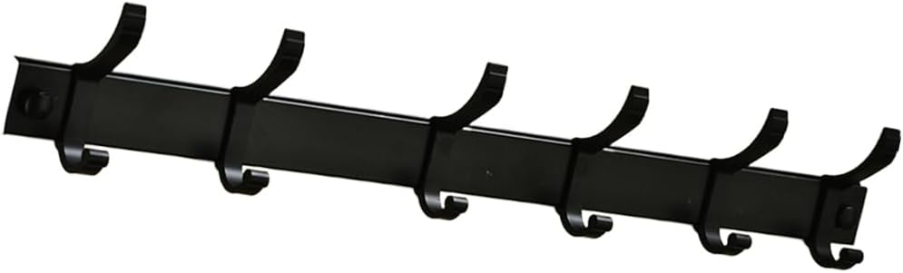 Ciieeo Wall Mounted 6 Peg Towel Rack Black