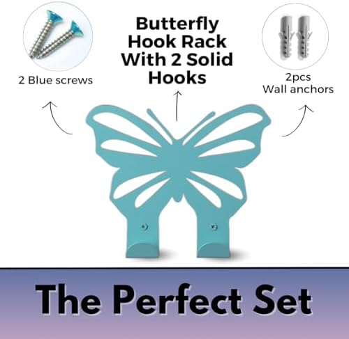 Light Blue Butterfly Wall Hook for Kids