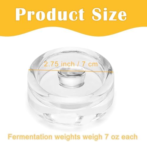 9 Pack Clear Glass Fermentation Weights for Mason Jars