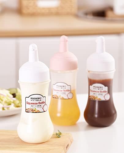 RROAD 4Packs Condiment Squeeze Bottle with 5-Hole Nozzle