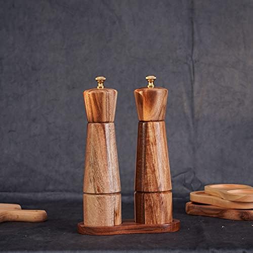 DeroTeno Salt and Pepper Mill Set with Tray
