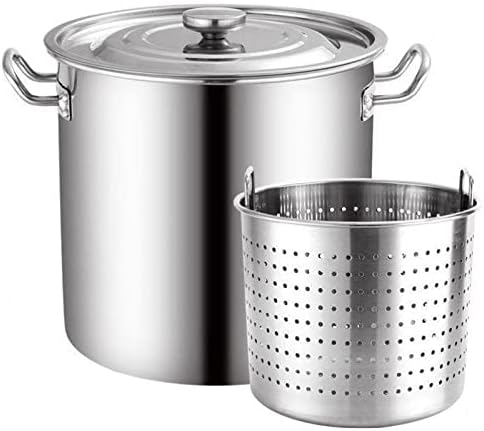 AIZYR 35x35cm Stainless Steel Stockpot with Strainer Basket