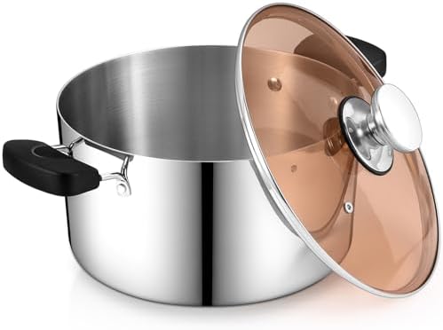 PP CHEF 8 Qt Stock Pot with Lid 3-Ply Stainless Steel