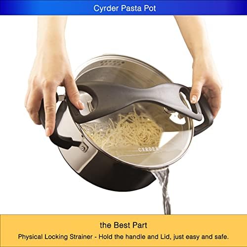 Cyrder 5 Quart Stainless Steel Pasta Pot with Strainer Lid 1