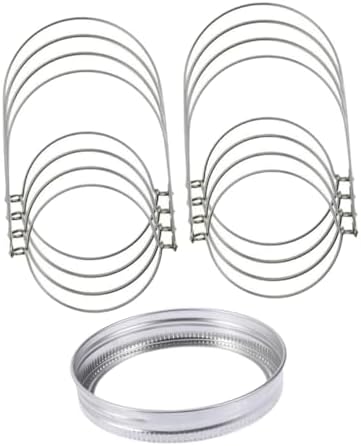 COLLBATH 24pcs Tinplate Mason Jar Lid Ring Set with Wire Handles