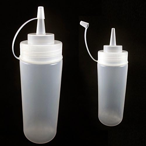 4 Pack 12oz Clear Plastic Squeeze Bottles for Condiments
