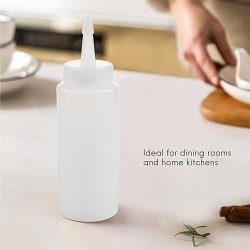 Plastic Squeeze Bottle Condiment Dispenser 6 Oz Clear White