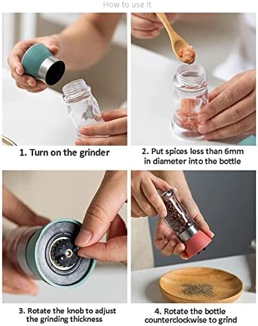 INKTUS 2pcs Adjustable Pepper Salt Grinder Set