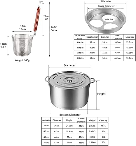 ANSNAL Stainless Steel Pasta Cooker Insert Set with 4 Holes
