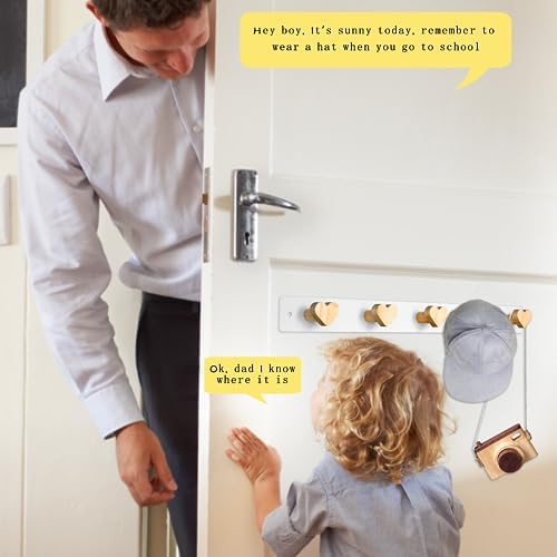 Yisiziyo Heart Shape Wall Mounted Coat Rack for Kids