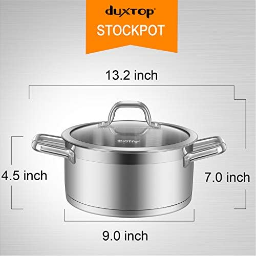Duxtop 42Qt Stockpot with Glass Lid Induction Ready