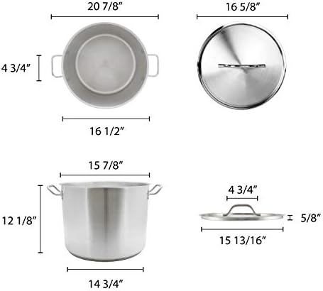 40 Quart 188 Steel Stock Pot with Lid Set of 1