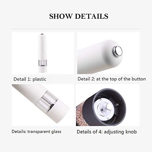 CENGNIAN Electric Pepper Grinder Set Black and White