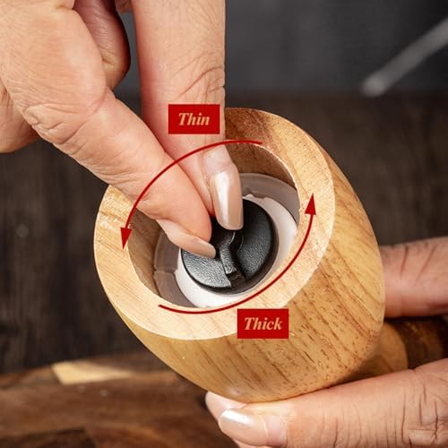 MAGICLULU Acacia Wood Salt Pepper Set with Mushroom Shakers