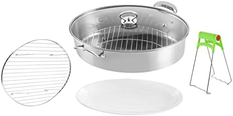 DYRABREST Fish Steamer with Rack and Ceramic Plate