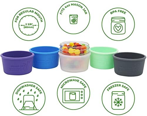 4oz Silicone Sleeves for Protecting Small Ball Jars - Bright Blue 2 Pack
