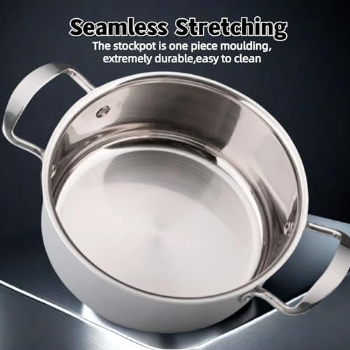 6-Quart Stainless Steel Stockpot with Tempered Glass Lid - Silver 1