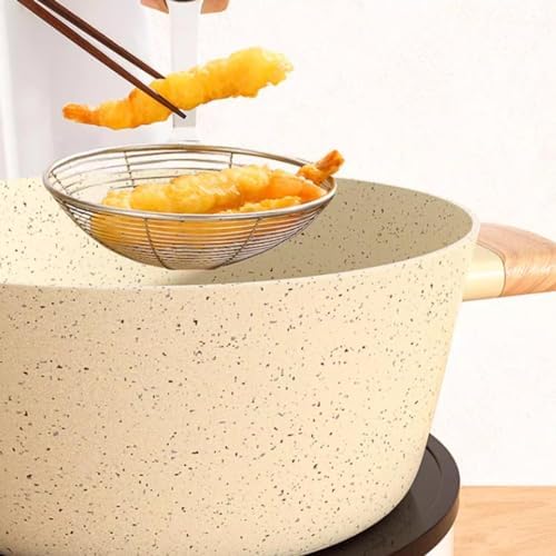 VKEID Medical Stone Nonstick Stock Pot with Tempered Glass Lid