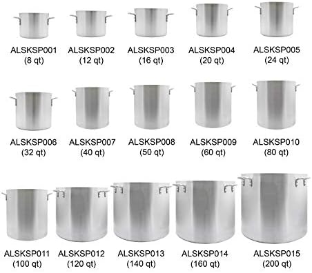 160 Quart Aluminum Stock Pot with Side Handles