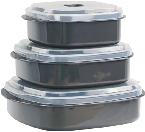 Reston Lloyd 3-Piece Microwave Storage Set Gray