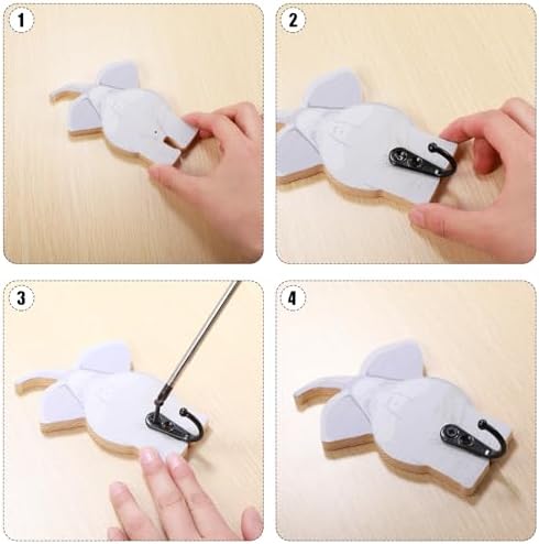 Qunclay 4 Pcs Safari Animal Wall Hooks Decorative